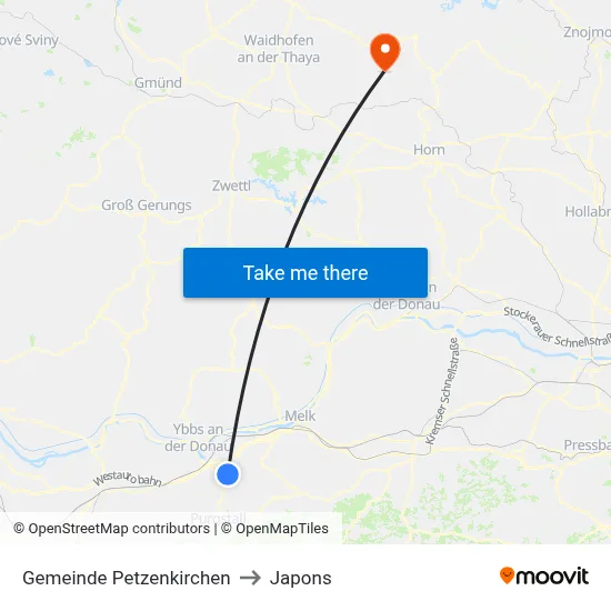 Gemeinde Petzenkirchen to Japons map