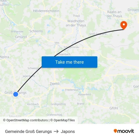 Gemeinde Groß Gerungs to Japons map