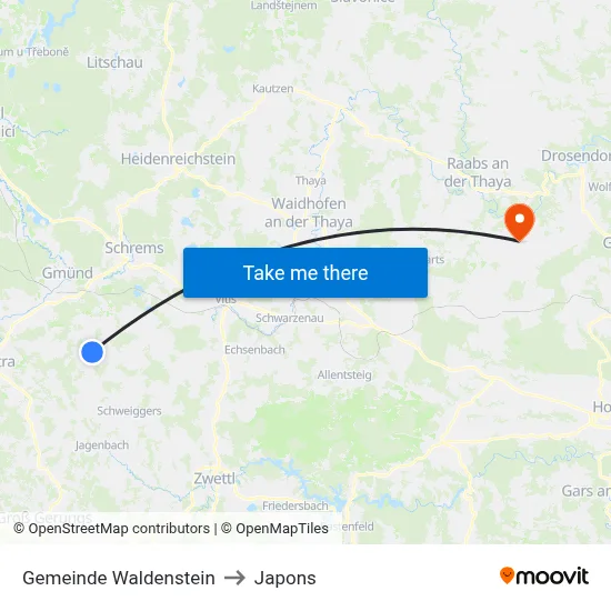 Gemeinde Waldenstein to Japons map