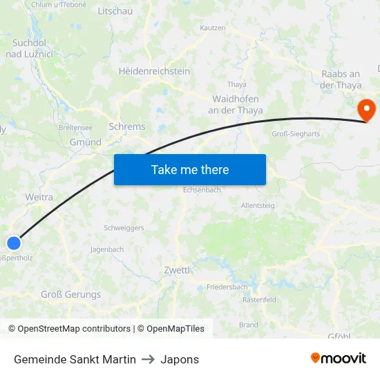 Gemeinde Sankt Martin to Japons map