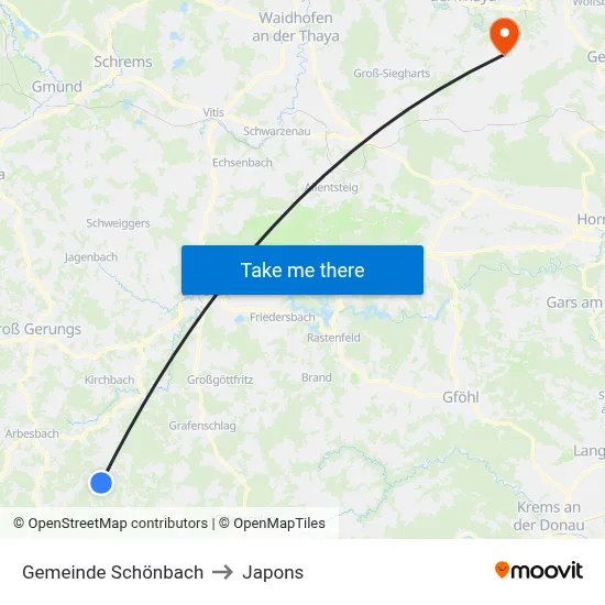Gemeinde Schönbach to Japons map