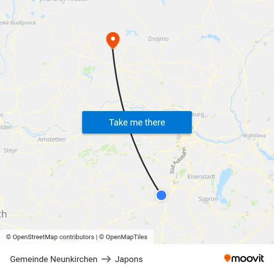 Gemeinde Neunkirchen to Japons map