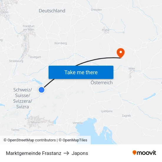 Marktgemeinde Frastanz to Japons map