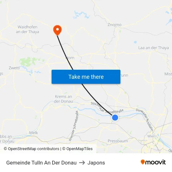 Gemeinde Tulln An Der Donau to Japons map