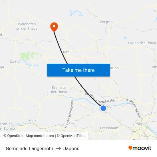 Gemeinde Langenrohr to Japons map