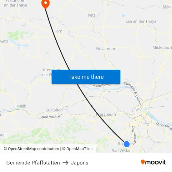 Gemeinde Pfaffstätten to Japons map