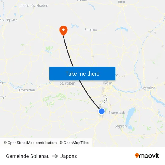 Gemeinde Sollenau to Japons map