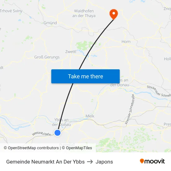 Gemeinde Neumarkt An Der Ybbs to Japons map
