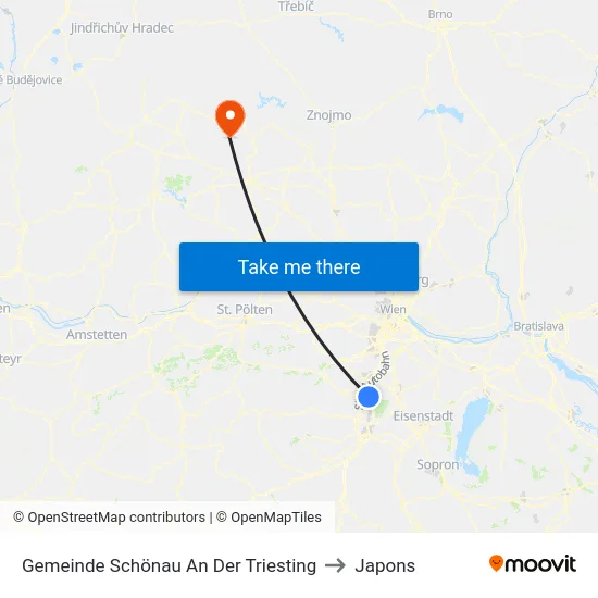 Gemeinde Schönau An Der Triesting to Japons map