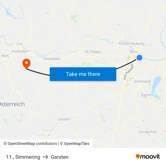 11., Simmering to Garsten map