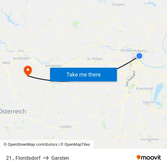 21., Floridsdorf to Garsten map