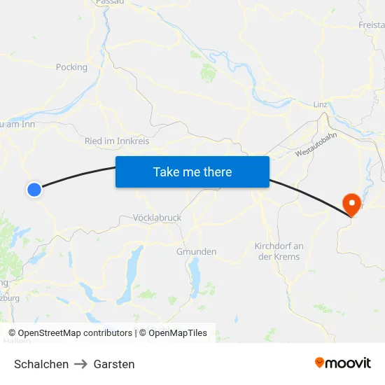 Schalchen to Garsten map