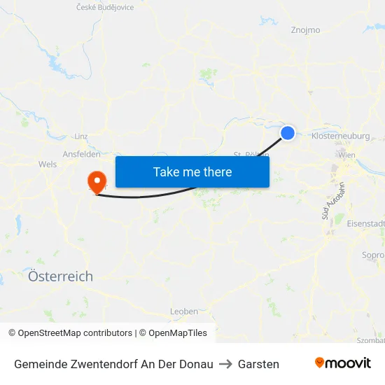 Gemeinde Zwentendorf An Der Donau to Garsten map