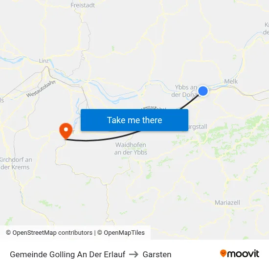 Gemeinde Golling An Der Erlauf to Garsten map