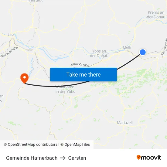 Gemeinde Hafnerbach to Garsten map