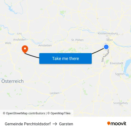 Gemeinde Perchtoldsdorf to Garsten map