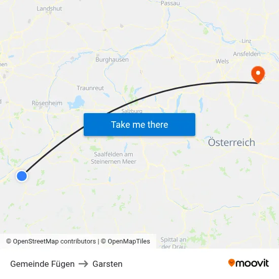 Gemeinde Fügen to Garsten map