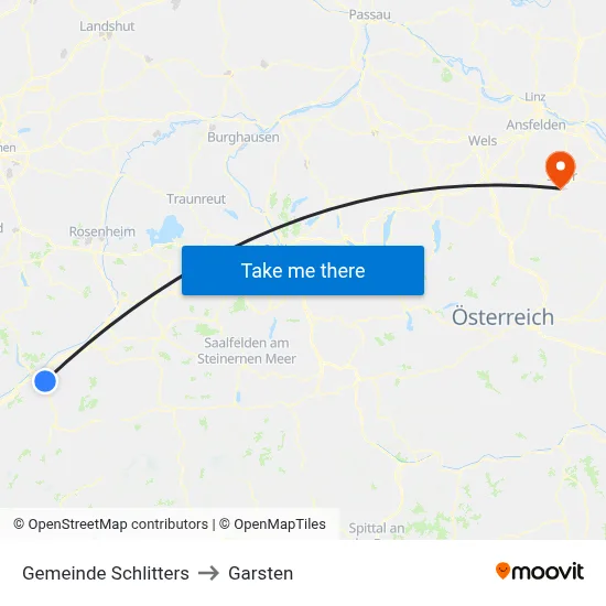 Gemeinde Schlitters to Garsten map