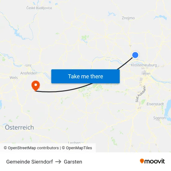 Gemeinde Sierndorf to Garsten map