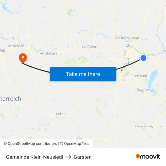 Gemeinde Klein-Neusiedl to Garsten map