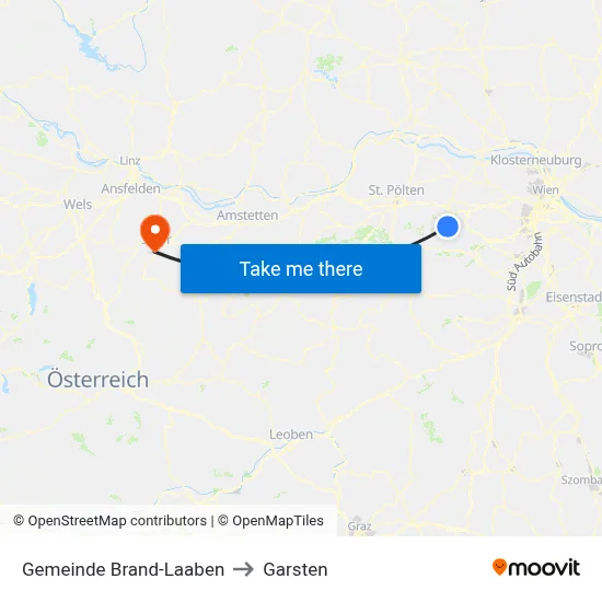 Gemeinde Brand-Laaben to Garsten map