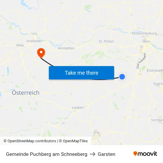 Gemeinde Puchberg am Schneeberg to Garsten map