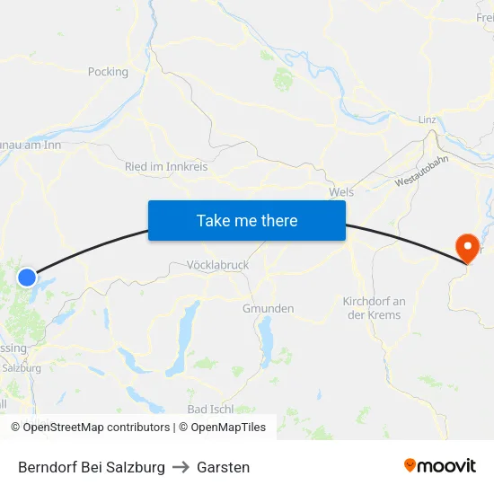 Berndorf Bei Salzburg to Garsten map