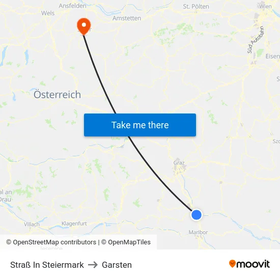 Straß In Steiermark to Garsten map