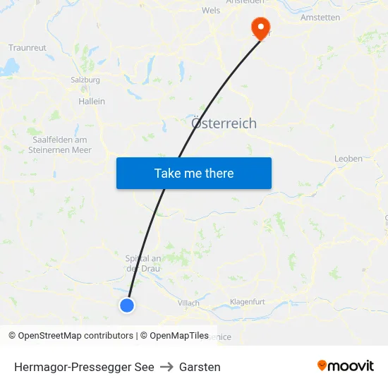 Hermagor-Pressegger See to Garsten map