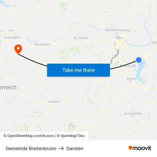 Gemeinde Breitenbrunn to Garsten map