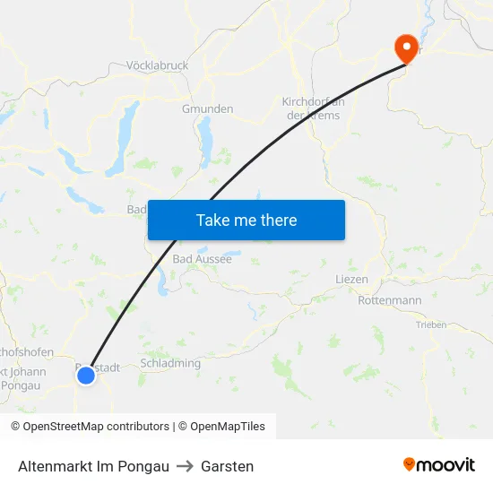 Altenmarkt Im Pongau to Garsten map