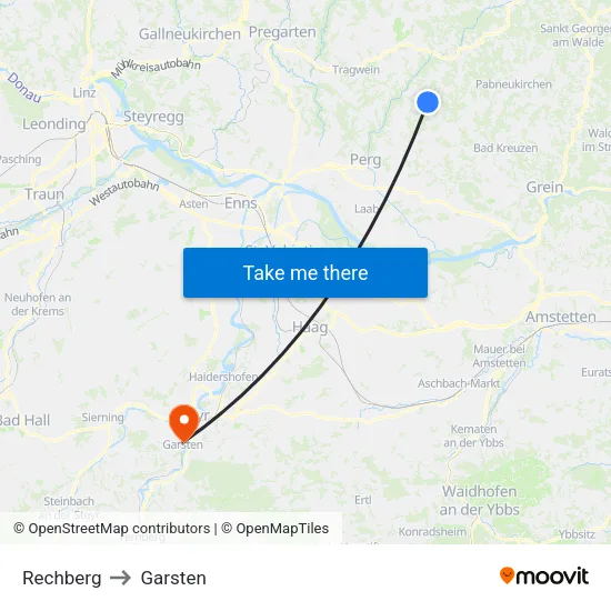 Rechberg to Garsten map