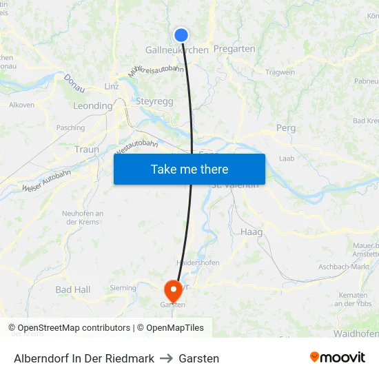 Alberndorf In Der Riedmark to Garsten map