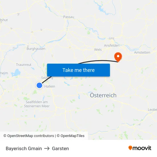 Bayerisch Gmain to Garsten map