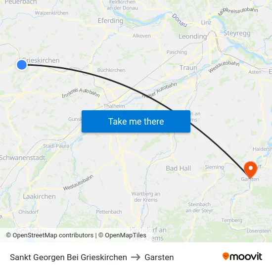 Sankt Georgen Bei Grieskirchen to Garsten map