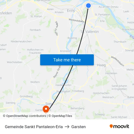 Gemeinde Sankt Pantaleon-Erla to Garsten map