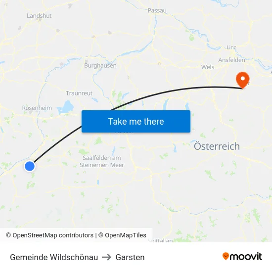 Gemeinde Wildschönau to Garsten map