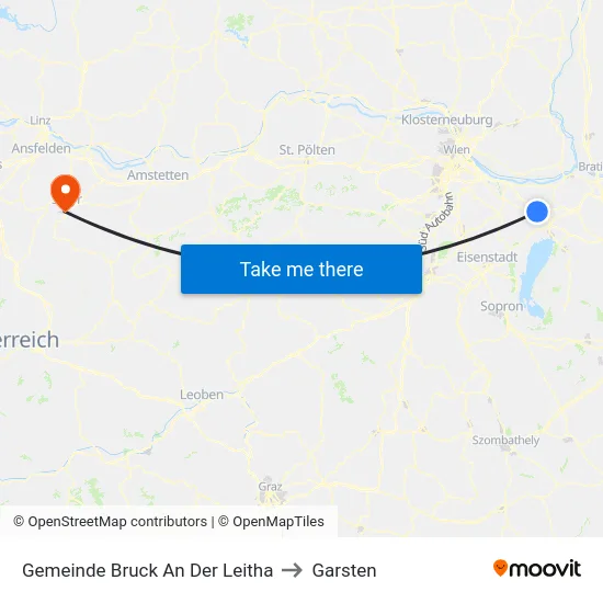 Gemeinde Bruck An Der Leitha to Garsten map
