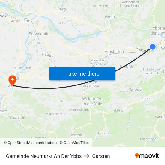 Gemeinde Neumarkt An Der Ybbs to Garsten map