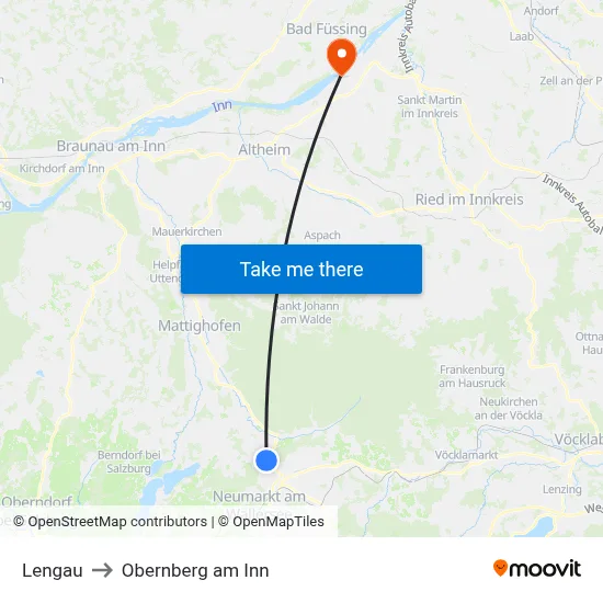 Lengau to Obernberg am Inn map