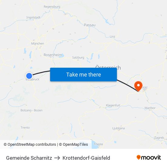 Gemeinde Scharnitz to Krottendorf-Gaisfeld map