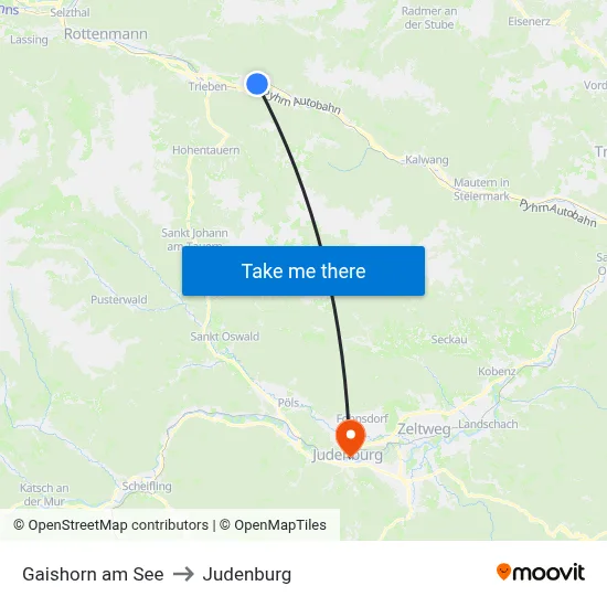 Gaishorn am See to Judenburg map