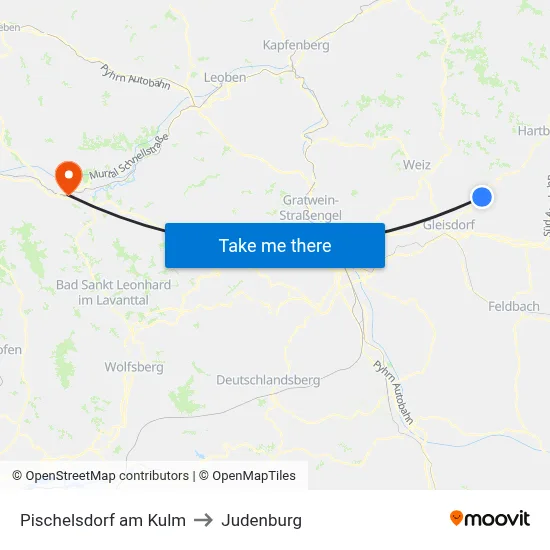 Pischelsdorf am Kulm to Judenburg map