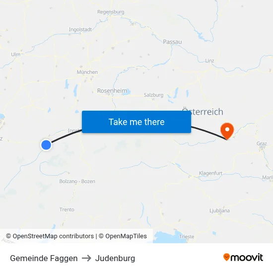 Gemeinde Faggen to Judenburg map