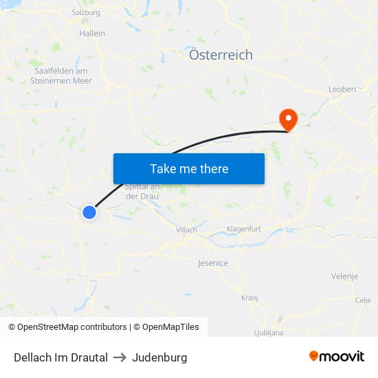 Dellach Im Drautal to Judenburg map