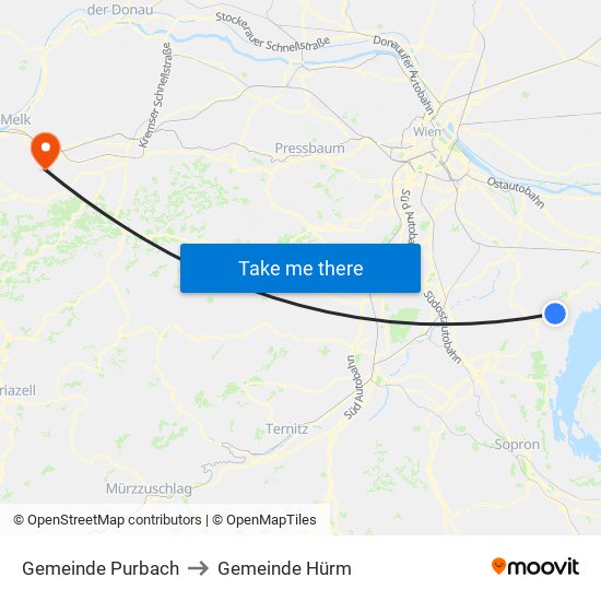 Gemeinde Purbach to Gemeinde Hürm map