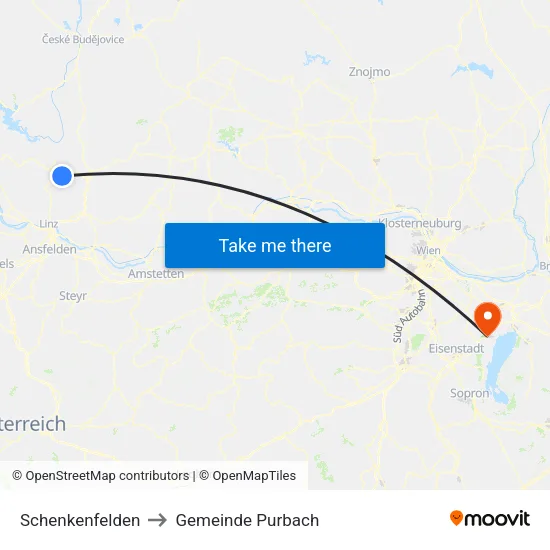 Schenkenfelden to Gemeinde Purbach map