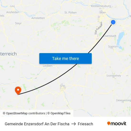 Gemeinde Enzersdorf An Der Fischa to Friesach map
