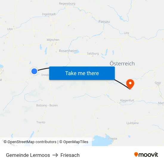 Gemeinde Lermoos to Friesach map