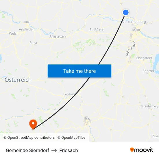 Gemeinde Sierndorf to Friesach map